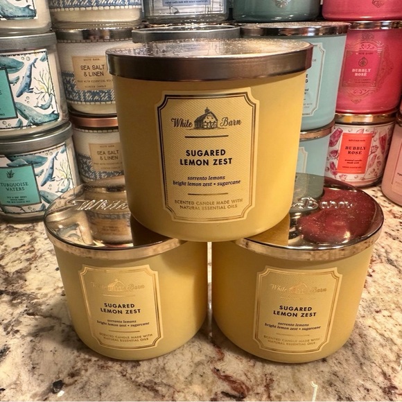 (ONE) B&BW/White Barn candle- 1x SUGAR LEMON ZEST 3 wick candle NEW!!! - Picture 1 of 3